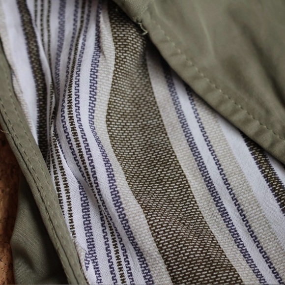 Olive Safari Utility Cargo Pocket Drawstring Snap Front Vest S/M - Picture 6 of 14